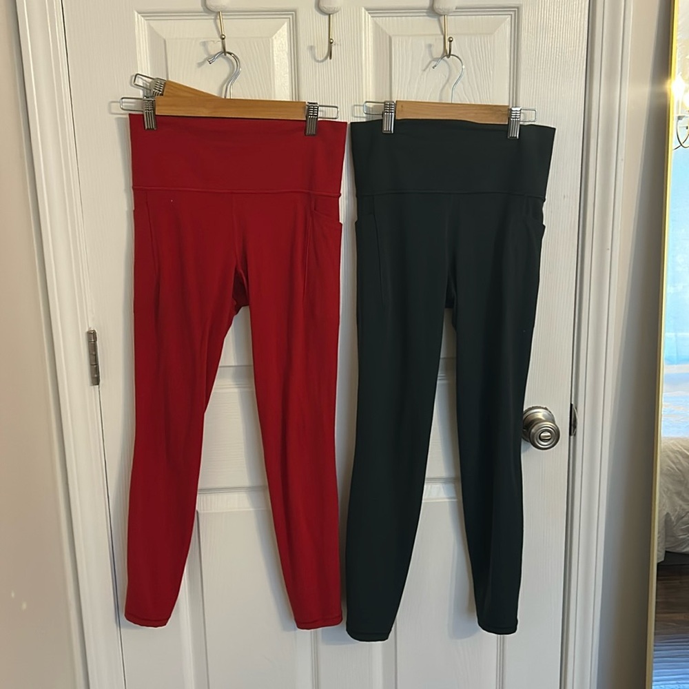 Athleta Transcend Stash Tight Leggings - 1 pair black and 1 pair red